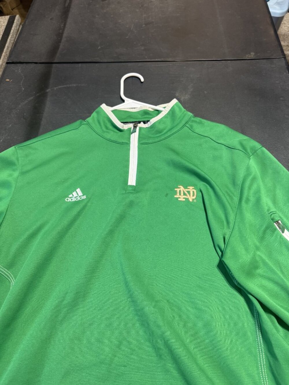 Adidas Notre Dame Fighting Irish Men's 1/4 Zip Pullover Green Size L